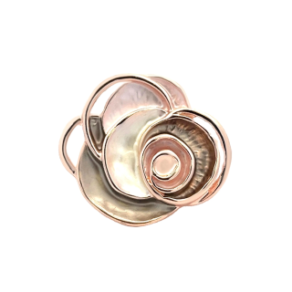 Anello Elastico Fiore Smalto Caffè