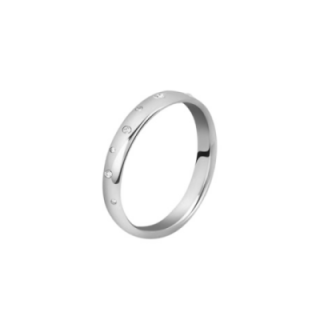 Fede Acciaio Rodiato Silver 316L con 7 Strass