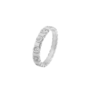 Fede Acciaio Silver 316L A Quadri con Strass
