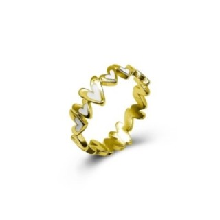 Anello Oro Giallo Cuore Smalto