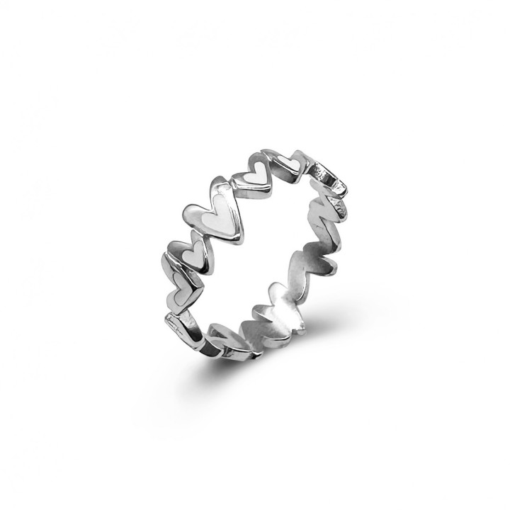 Anello Argento Cuore Smalto