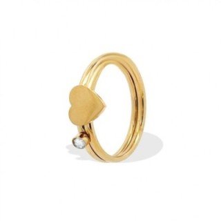 2 Anelli con Cuore E Strass