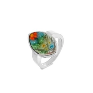 Anello con Pietra Blu In Vetro