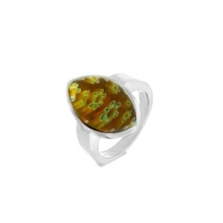 Anello con Pietra Gialla In Vetro