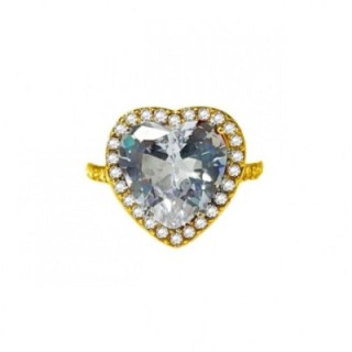 Anello Cuore Zircone Bianco