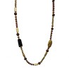 Collana Perline Lunga Monrovia Marrone