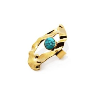 Anello Vintage 'Rara Sombra' Placcato Oro con Pietra Turchese