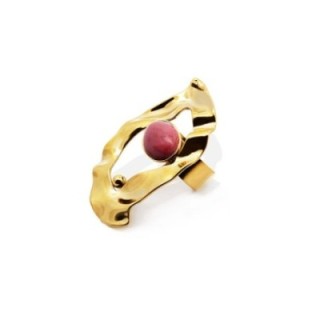 Anello Vintage 'Rara Sombra' Placcato Oro con Pietra Rossastra