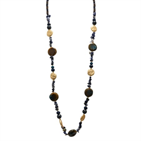 Collana Perline Pepite Lunga Pepita Quito Blu