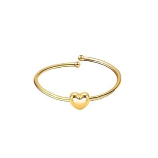 Anello Sottile Regolabile Placcato Oro Giallo Cuore