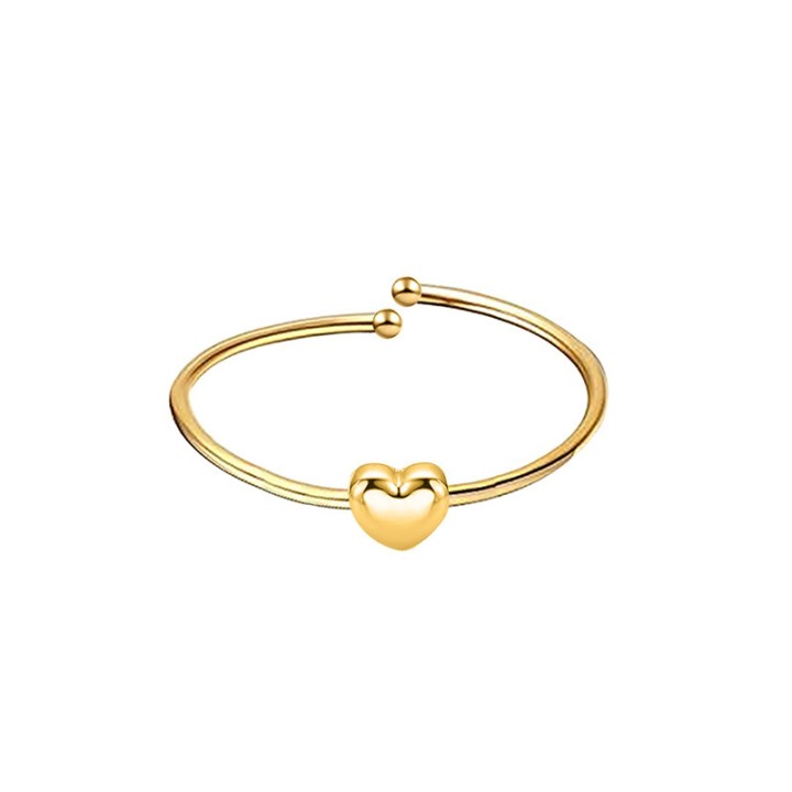 Anello Sottile Regolabile Placcato Oro Giallo Cuore
