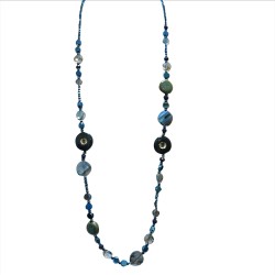 Collana Perline Lunga Aurea...