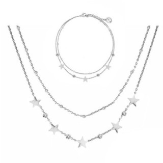 Parure Stella & Zirconia & Doppio Filo Acciaio Silver 316L