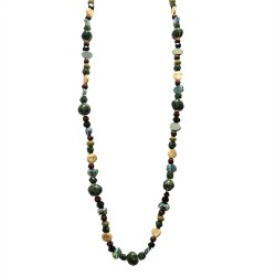 Collana Perline Lunga Pepite Paramaribo Verde