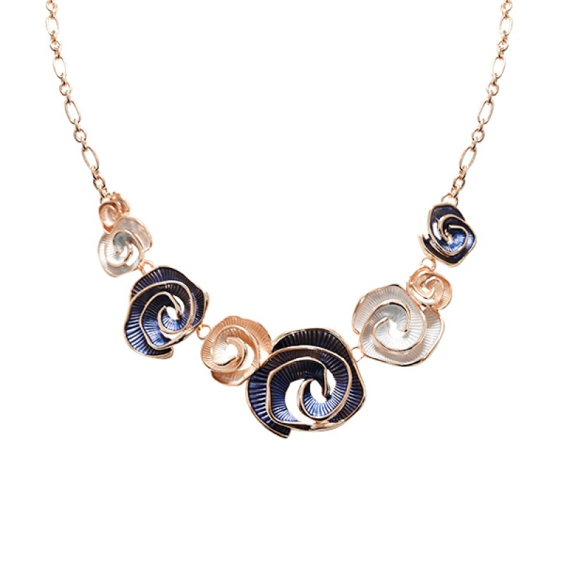 Girocollo Diadema Bijoux Spirale Smaltato Blu