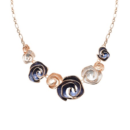 Girocollo Diadema Bijoux Spirale Smaltato Blu