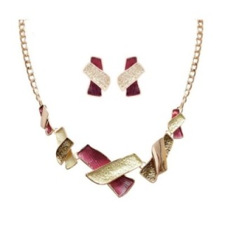 Parure Astratto Smaltato A Forma X Fucsia