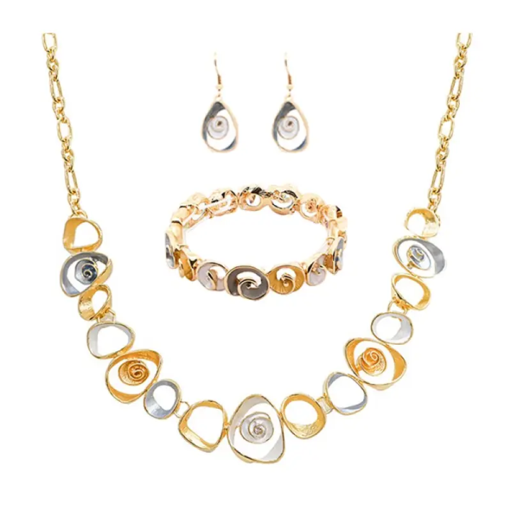 Parure Spirale Smaltata Beige