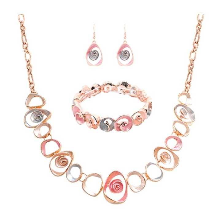 Parure Spirale Smaltata Rosa
