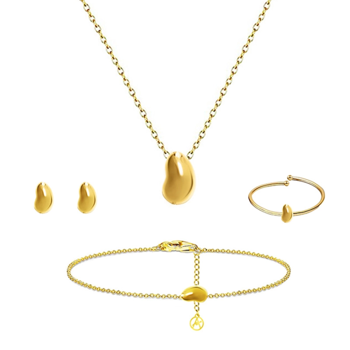 Parure Semplice Fagiolo Placcata Oro Giallo