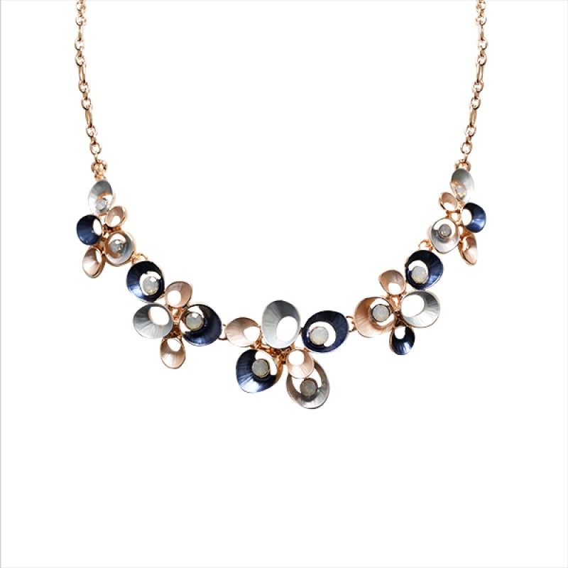 Girocollo Diadema Bijoux Ovale Cavo Smaltato Blu