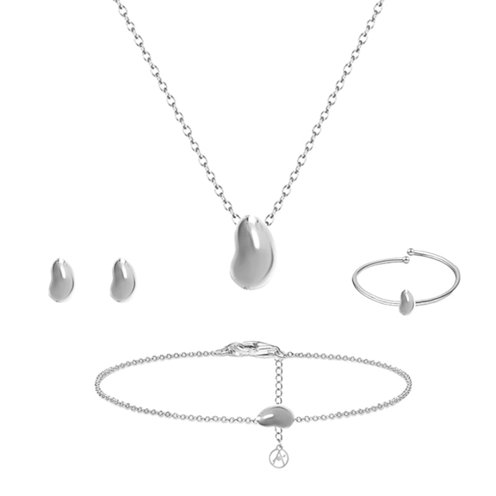 Parure Semplice Fagiolo Acciaio Silver 316L