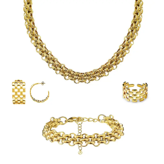 Parure Maglia Panthere Placcata Oro Giallo