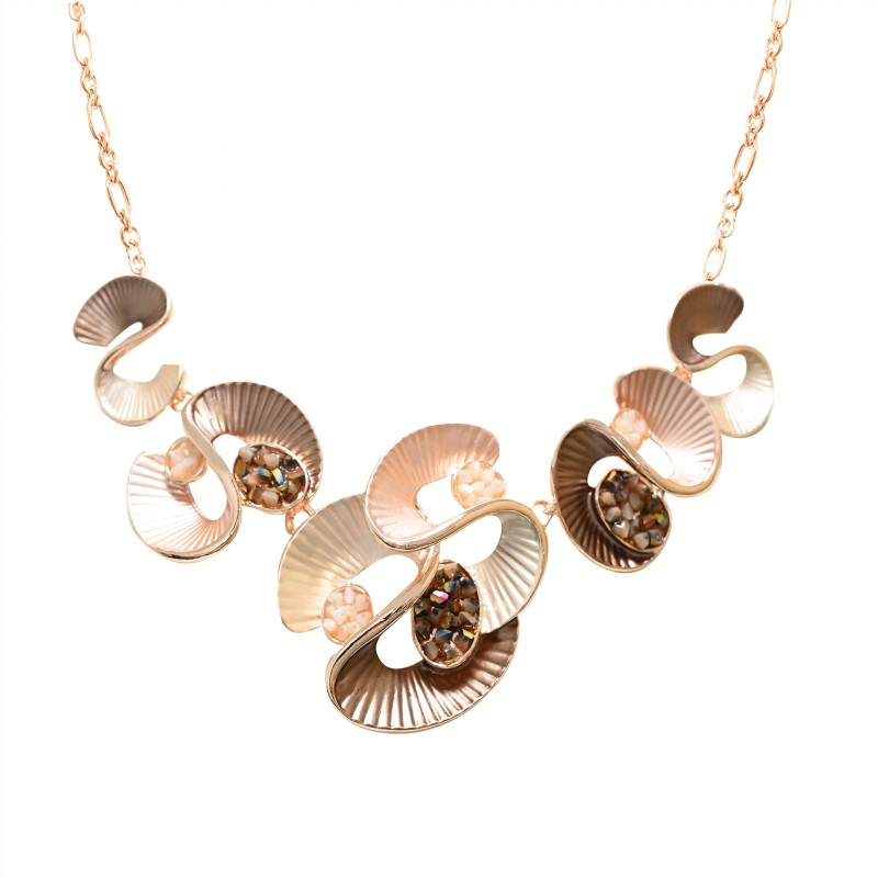 Girocollo Diadema Bijoux Astratto Smaltato Marrone