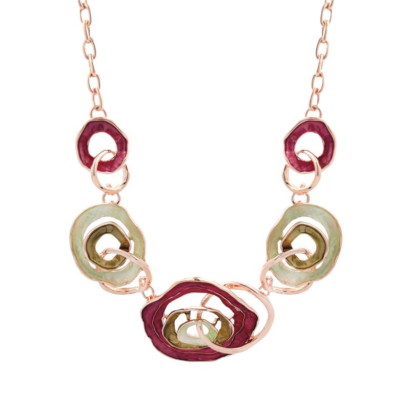 Girocollo Diadema Bijoux Ostriche Smaltato Fucsia
