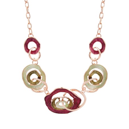 Girocollo Diadema Bijoux Ostriche Smaltato Fucsia