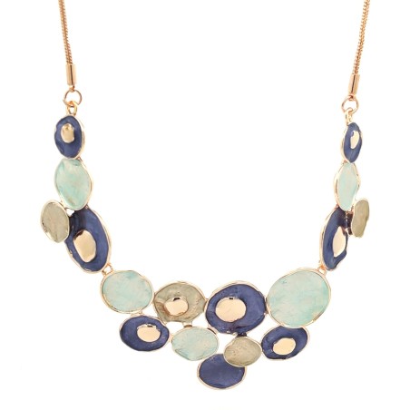 Girocollo Diadema Bijoux Grappolo Smaltato Blu