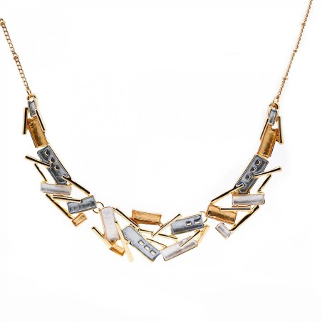 Girocollo Diadema Bijoux Sticks Smaltato Grigio