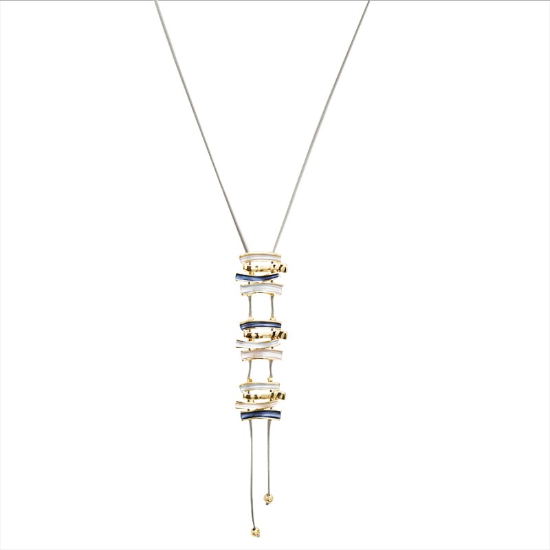 Collana Bijoux Y Lunga Sticky Zen Smaltata Blu