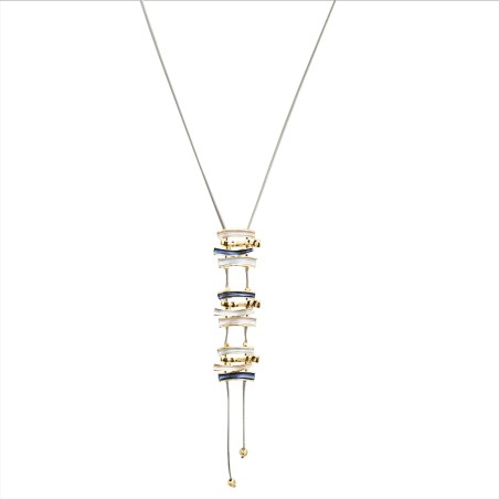 Collana Bijoux Y Lunga Sticky Zen Smaltata Blu