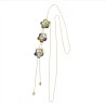 Collana Bijoux Y Lunga Fiori Zen Smaltata Verde