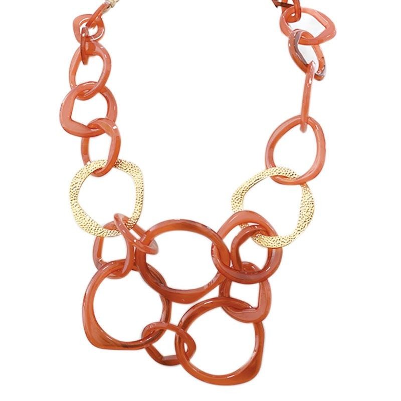 Collana Resina Lunga Circus Multicerchi Aurea