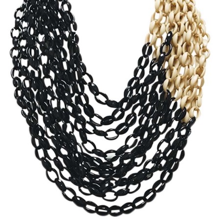 Collana Resina Catena Oro-Nero Multifilo