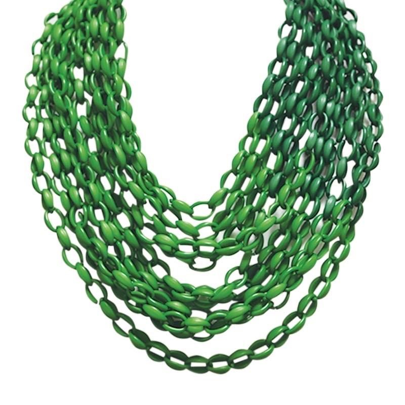 Collana Resina Catena Oro-Nero Multifilo