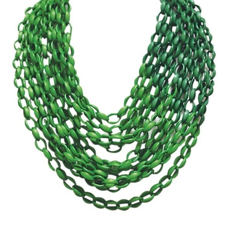 Collana Resina Catena Oro-Nero Multifilo