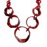 Collana Resina Cerchioni Catenati Rossa