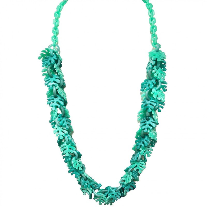 Collana Resina Lunga Corallo Tiffany