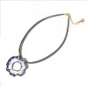 Girocollo Bijoux Multi-filo Fiore Cavo Oro-Blu