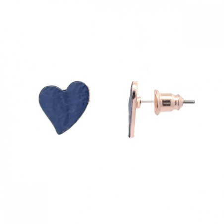 Bottone Bijoux Cuore Smaltato Blu