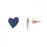 Bottone Bijoux Cuore Smaltato Blu