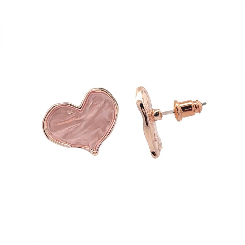 Bottone Bijoux Cuore Smaltato Rosa