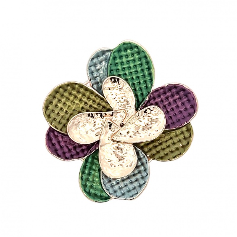 Spilla Calamita Bijoux Flower Smaltata