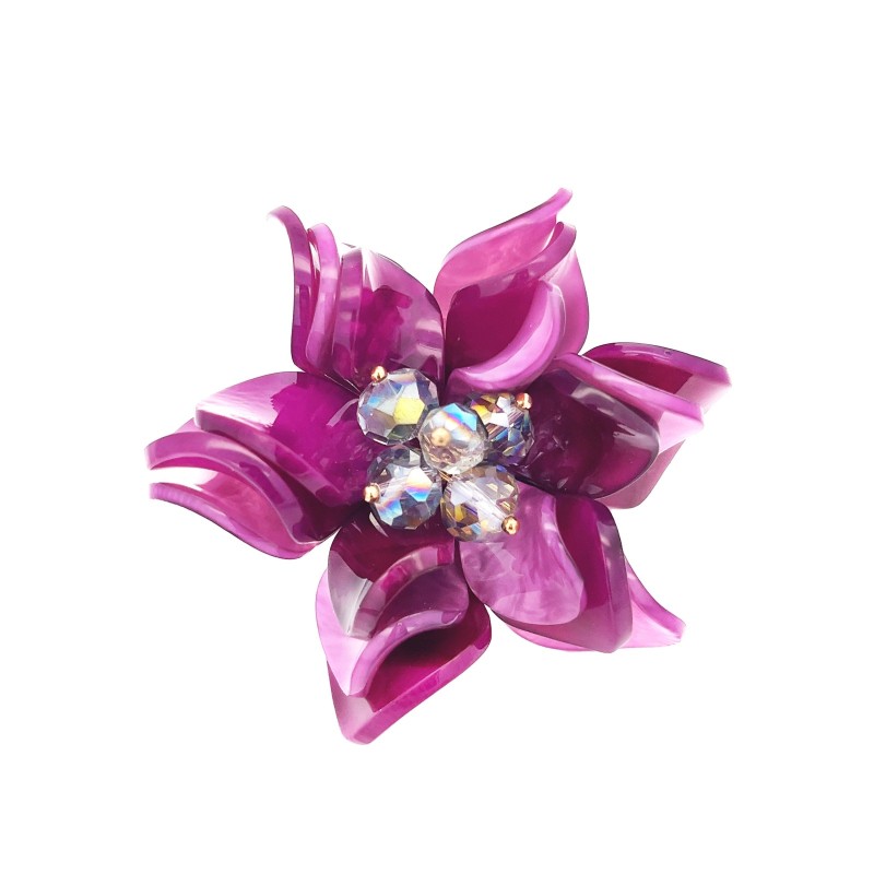 Spilla Bijoux Fiore Resina Fucsia