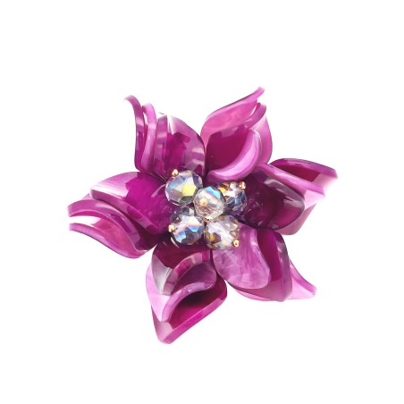 Spilla Bijoux Fiore Resina Fucsia