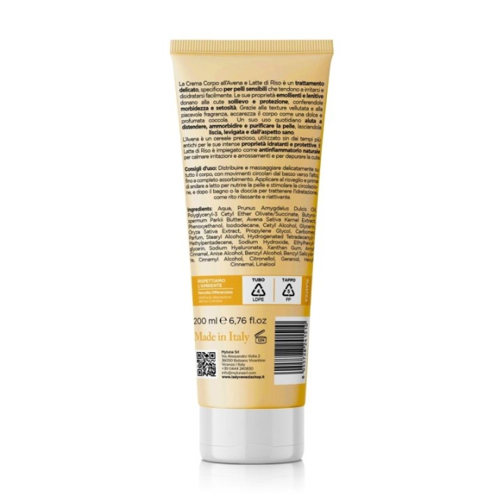Crema Corpo Idratante & Profumata AVENA & LATTE DI RISO [Lady Venezia]