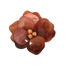 Spilla Resina Gardenia Corallo